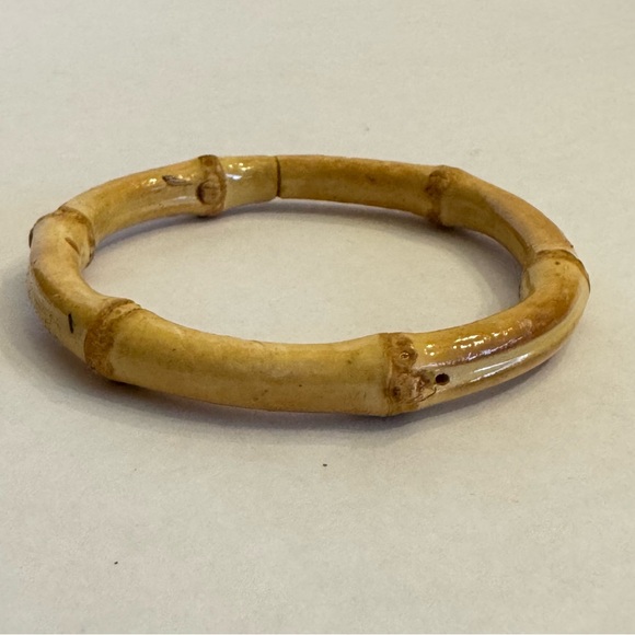 Vintage Wood Bamboo Light Weight Bangle Bracelets Lot Of 2 Bohemian - Picture 9 of 16